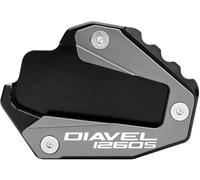 Béquille Latérale Plaque De Béquille Latérale Élargie pour Ducati Diavel 1260 S 2019-2024 Plaque De Support De Béquille Latérale Élargie Extension Agrandir Pad(Titane)