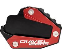 Béquille Latérale Plaque De Béquille Latérale Élargie pour Ducati Diavel 1260 S 2019-2024 Plaque De Support De Béquille Latérale Élargie Extension Agrandir Pad(Rouge)