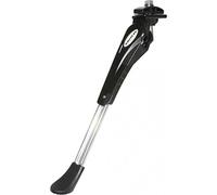 Bequille velo laterale avec plaque 26-28 renforce reglable alu noir-argent