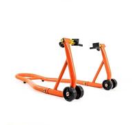 Béquille lève-Moto d'atelier avec Supports pour Roue arrière à Patins (Prise sous Bras oscillant) - Orange