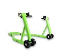 Béquille lève-Moto d'atelier avec Supports pour Roue arrière à Patins (Prise sous Bras oscillant) - Vert