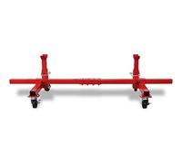 Béquille mobile en acier rouge, réglable de 34 à 52 cm de hauteur, 40 à 150 cm de longueur, capacité de charge de 906,5 kg, avec roulettes pivotantes et freins pour atelier, garage, voiture, camion
