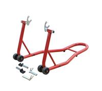 HomCom Support béquille arrière moto lève-sur-roulettes adaptateurs caoutchouc rouge/noir Noir G