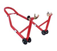 Béquille P2R LEVE - BEQUILLE STAND ARRIERE UNIVERSEL RENFORCE ACIER ROUGE SUPPORT EN V ECARTEMENT 210 A 350mm LONG 780mm - LARG 380mm - HAUT