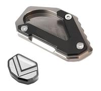 Béquille Pad Plaque Agrandisseur Extension De Béquille Latérale CNC Moto pour Suzuki pour VSTROM 650XT pour 650 DL650 2004-2020(Grey-A Set)