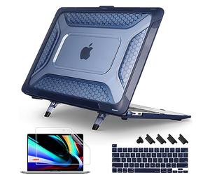 [ Béquille Pliable en nid d'abeille 2022] Coque May Chen Compatible avec MacBook Pro 16" avec Barre Tactile, modèle A2141, Version 2019 et 2020, Coque Rigide Double Couche Robuste avec Pare-Chocs en