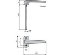 Béquille simple saillie réduite Horus 2050A FAPIM Carré 8 mm - gris G5 - 2050A-G5 Gris G