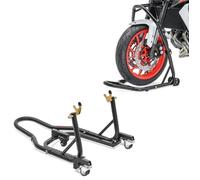 Béquille Sous Tete De Fourche Classic Leve Moto Roue Avant Noir + Béquille De Range Arrière Mover Ii Racing Noir Mat