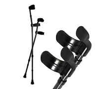 béquilles avant-bras, Béquilles noires réglables avec amortisseurs, for aide à la mobilité postopératoire ou après une blessure. Gardez-les en place