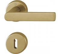 Béquilles doubles en laiton satiné sur rosaces rondes Los Angeles - clé L HOPPE