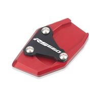 Béquilles Latérale Béquille De Moto avec Plaque Élargie pour Aprilia RS660 2020-2023 Extension De Béquille Latérale Extension Pad(Rouge)