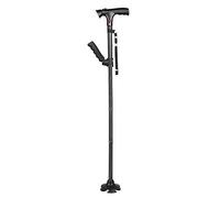 Béquilles portatives, Canne Pliante télescopique avec béquilles âgées à lumière LED, Canne à Quatre Pieds en Aluminium, Cadeau pour Les Personnes âgées, antidérapantes