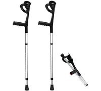 béquilles pour adultes, Béquille d'avant-bras, canne pliante ultra légère en aluminium, hauteur auxiliaire réglable, poignée et confort