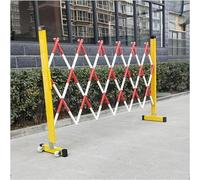 Ber de trafic extensible rouge et blanc avec roues 1,2 x 7 m Solution de contrôle de foule portable pour événements et construction en toute sécurité