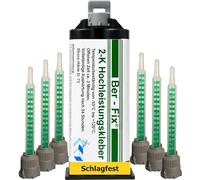 Ber-Fix Colle haute performance EXPRESS 3 min 2K Colle plastique 2K Colle métallique extra forte 50 g pour presse à cartouche + 5 pointes