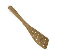 Berard 66476, Spatule large galbée avec 12 trous en bois d’olivier et fait main, idéale cuisine et service - 32 cm.