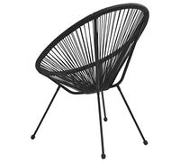 BERARDI | Chaise lounge EGG acapulco d'intérieur et d'extérieur, design ergonomique en polyrotin noir et structure en acier imperméable et durable, couleur noire, nouvelle édition
