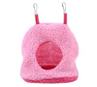 Berber Fleece Hammock, Warm Plush Swing Bed Cave for Birds, Soft Cozy Hanging Bird House with 2 Hooks, Stylish Decor for Parakeets Cockatiels Lovebirds, 4 Colors Available (Pink)