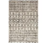 BERBERE TRIBAL - Tapis 100% coton recyclé motifs berbères écru naturel 120 x 170 cm