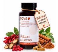 Berberine H annelle, Chrome - Glycémie - Balance Tes Sucres - SOVA | Gestion de la glycemie | Berberine | Gymnema sylvestre | NAC | Chrome Picolinate | Cannelle de Ceylan | Sopk