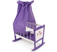 Berceau à bascule en bois poupée - violet - dim. 49x37x78 cm multicolore G