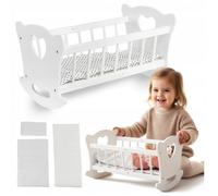 Berceau à bascule en bois pour poupée avec parure de lit Kinderplay Green Series (GS2104)