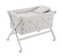 Berceau À Pieds Croisés En Bois De Hêtre Avec Roulettes Et Matelas Blanc / Gris TU
