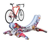 Berceau à ressort à deux roues : support lean encadré en bois, base accessoire de cadre intérieur, étagère d'intérieur esthétique | Repos en vélo urbain fonctionnel, accessoire de fente indépendante