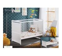 Berceau bébé lit bébé évolutif 60x120cm blanc mat barreaux amovibles Tymek