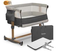 Berceau cododo 3en1 LIONELO Leonie - Matelas 4 cm - Housse 100% coton - Roulettes - Hauteur et inclinaison réglables - Gris