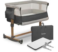 Berceau cododo 3en1 LIONELO Leonie - Matelas 4 cm - Housse 100% coton - Roulettes - Hauteur et inclinaison réglables - Gris