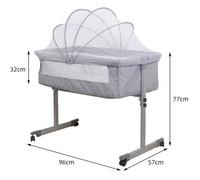Berceau Cododo à roulette avec moustiquaire Sleep by Me - gris - Pour bébé - Fonction portable et lit de jeu