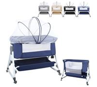 Berceau Cododo Bébé Réglable et Pliable avec Moustiquaire, 80x40 cm Bleu
