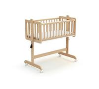 AT4 - Berceau Cododo Essentiel Hêtre Verni | Berceau 5 en 1 |Bois Massif | Lit bébé avec Matelas | Réglable en Hauteur | 80x40cm | Transfomable et évolutif | Bureau Junior, Coffre à Jouets et Banc