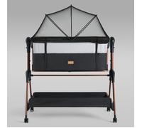 Berceau Cododo & Lit Bébé - 6 Niveaux de Hauteur, Fonction Balancelle, Roulettes, Matelas , Parois en Maille avec Moustiquaire