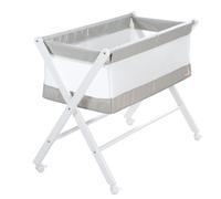 Berceau Cododo Pliable 90 X 45 Roba En Toile Et Maille + Matelas Et Roulettes À Freins - Gris / Blanc Gris
