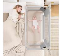 Berceau Cododo pour Bébé, berceau bébé evolutif, Hauteur Réglable, lit pliant bébé, Lit Cododo de Bébé avec Moustiquaire, fenêtre en maille respirante et visible, pour Les Bébés de 1 à 36 Mois- Gris