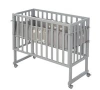 Berceau Cododo ROBA 'safe asleep®' 2 en 1 + Matelas + Barrière et Tour de lit 'Little Stars' - Gris