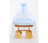 Berceau de Moïse Bellamy en osier de luxe avec baldaquin - Linge de lit naturel