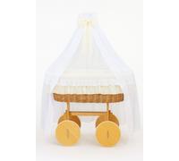 Berceau de Moïse Bellamy en osier de luxe avec baldaquin - Linge de lit naturel
