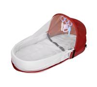 Berceau de pliable | Lit nid | Auvent et filet | Lit portable en lin et coton | Sac à langer et jouets inclus | Parfait pour les nouveau-nés de 0 à 18 mois