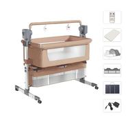 Berceau électrique Lit bebe - Magic ZC - Balançoire à 5 vitesses, Lit cododo multifonctionnel, Bluetooth avec musique - Brun