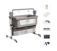 Berceau électrique Lit bebe - Magic ZC - Bluetooth avec musique, Lit cododo multifonctionnel, Balançoire à 5 vitesses - Gris Clair
