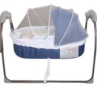 Berceau électrique portable pour bébé, balancelle automatique à 3 vitesses, fonction télécommande, bleu