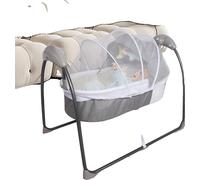 Berceau électrique portable pour bébé, balancelle automatique à 3 vitesses, fonction télécommande, gris