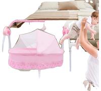 Berceau électrique pour bébé, amplitude de balancement réglable sur 5 niveaux, moustiquaire, support d'alimentation