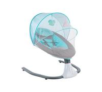 Berceau électrique pour bébé - Balançoire électronique pour nouveau-né de 0 à 18 mois - Avec ceinture de sécurité, jouets, musique, télécommande et moustiquaire - Bleu