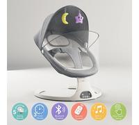 Berceau électrique pour bébé, musique Bluetooth, chaise à bascule, moustiquaire, télécommande multifonctionnelle, articles pour nouveau-nés M6-KHAKI
