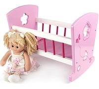 Berceau en Bois Classique, lit pour poupée, Accessoire pour poupées, Mobilier De Poupée +Belle poupée