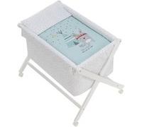 Interbaby Berceau Pliable Tipi 90 X 55 Cm Bois Blanc/bleu 5-pièces Blanc TU